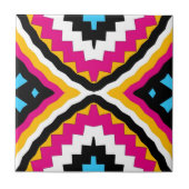 Modern kleurrijk etnisch Talavera Geometric Patter Tegeltje (Voorkant)