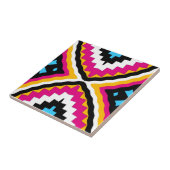 Modern kleurrijk etnisch Talavera Geometric Patter Tegeltje (Zijkant)