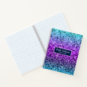 Modern kleurrijk faux glitter patroon notitieboek