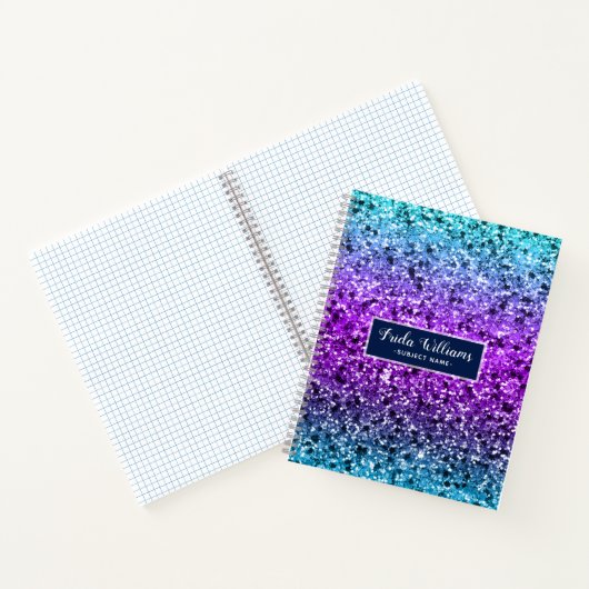 Modern kleurrijk faux glitter patroon notitieboek (Binnen)