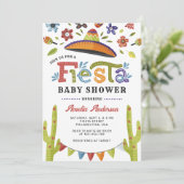 Modern kleurrijk Fiesta Mexicaans Baby shower Kaart (Staand voorkant)