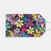 Modern kleurrijk Floral Pattern Cadeaulabel (Voorkant (Horizontaal))
