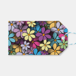 Modern kleurrijk Floral Pattern Cadeaulabel