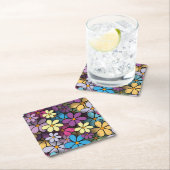 Modern kleurrijk Floral Pattern Kartonnen Onderzetters (Insitu)