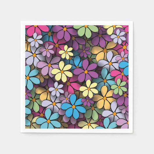 Modern kleurrijk Floral Pattern Servet (Voorkant)