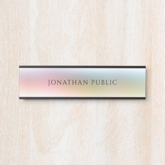 Modern kleurrijk Geel Groen Blauw Paars Deurbordje (Voorkant)