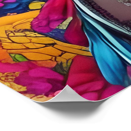 Modern kleurrijk Geisha Poster (Hoek)