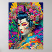Modern kleurrijk Geisha Poster (Voorkant)