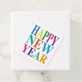 Modern kleurrijk gelukkig nieuwjaar bedankjes labels (In situ)