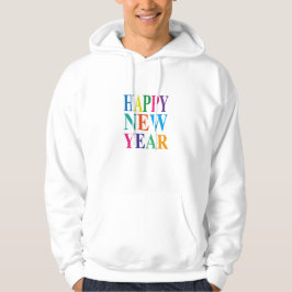 Modern kleurrijk gelukkig nieuwjaar hoodie