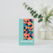 modern kleurrijk geometrisch interieurontwerp visitekaartje (Staand voorkant)