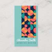 modern kleurrijk geometrisch interieurontwerp visitekaartje (Voorkant)