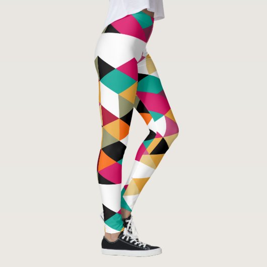 Modern kleurrijk geometrisch ontwerp leggings (Rechts)