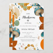 Modern kleurrijk geometrisch paddenstoel Baby show Kaart (Voorkant / Achterkant)