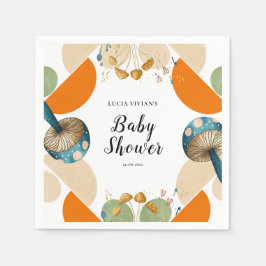 Modern kleurrijk geometrisch paddenstoel Baby show Servet