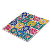 Modern kleurrijk geometrisch patroon, mediterraan, tegeltje (Zijkant)