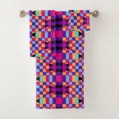 Modern kleurrijk geometrisch patroon op kunst bad handdoek (Insitu)