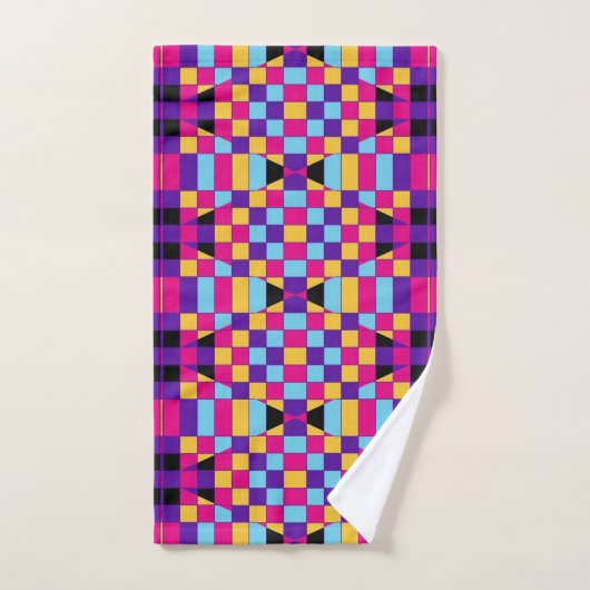 Modern kleurrijk geometrisch patroon op kunst bad handdoek (Handdoek)