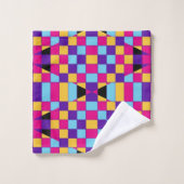 Modern kleurrijk geometrisch patroon op kunst bad handdoek (Wasdoekje)