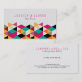 Modern kleurrijk geometrisch patroon visitekaartje (Voorkant / Achterkant)