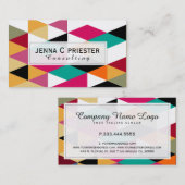 Modern kleurrijk geometrisch patroon visitekaartje (Voorkant / Achterkant)