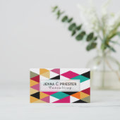 Modern kleurrijk geometrisch patroon visitekaartje (Staand voorkant)