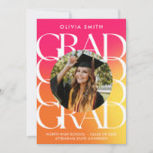 Modern kleurrijk Gradient Photo Afstuderen Aankondiging (Voorkant)