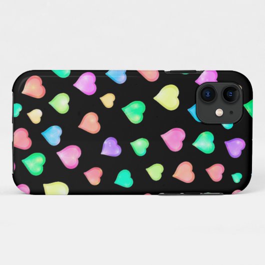 Modern kleurrijk hartpatroon Case-Mate iPhone case (Achterkant (horizontaal))