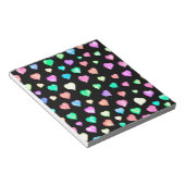 Modern kleurrijk hartpatroon notitieblok (Schuin)