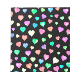 Modern kleurrijk hartpatroon notitieblok