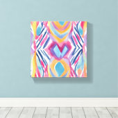 Modern kleurrijk hedendaags | Waterverf Bright Canvas Afdruk (Insitu (Houten vloer))