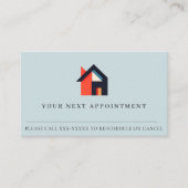 Modern kleurrijk huis blauw rood Sinaasappel afspr Visitekaartje (Voorkant)