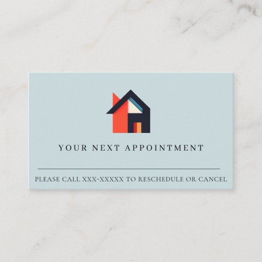 Modern kleurrijk huis blauw rood Sinaasappel afspr Visitekaartje (Voorkant)