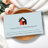 Modern kleurrijk huis blauw rood Sinaasappel afspr Visitekaartje