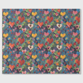 Modern kleurrijk Ik hou van je harten patroon Cadeaupapier (Vlak)