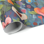 Modern kleurrijk Ik hou van je harten patroon Cadeaupapier (Rol Hoek)