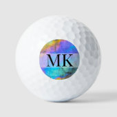 Modern kleurrijk Initiaal monogram Golfballen (Voorkant)