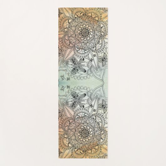 Modern kleurrijk Intricate Mandala Butterfly Yogamat (Voorkant)