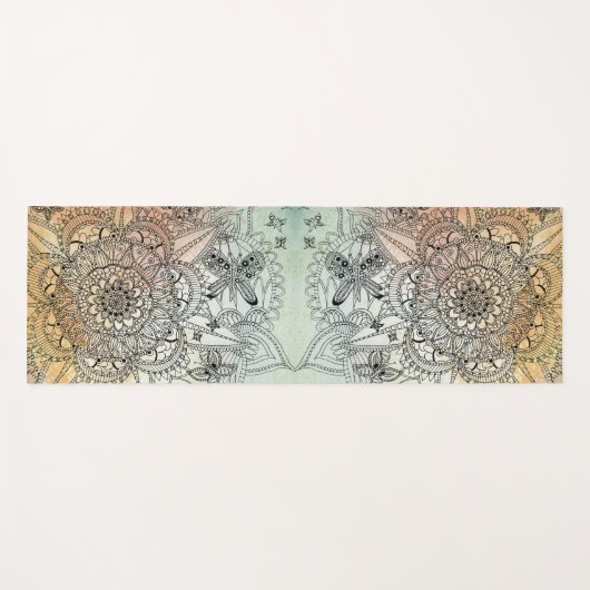 Modern kleurrijk Intricate Mandala Butterfly Yogamat (Voorkant (horizontaal))