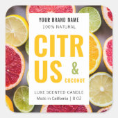 Modern kleurrijk kaars product label met foto (Voorkant)