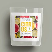 Modern kleurrijk kaars product label met foto