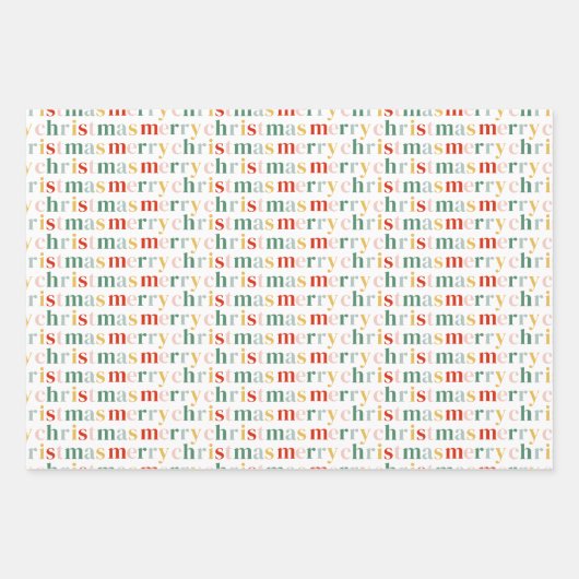 Modern kleurrijk kerstcadeau inpakpapier vel (Voorkant 2)