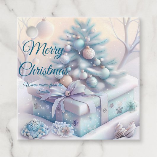 Modern kleurrijk kerstthema bedankjes labels (Voorkant)