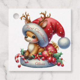 Modern kleurrijk kerstthema bedankjes labels