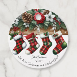 Modern kleurrijk kerstthema bedankjes labels