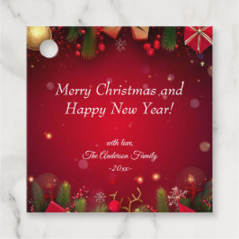 Modern kleurrijk kerstthema bedankjes labels