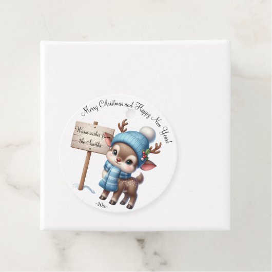 Modern kleurrijk kerstthema bedankjes labels (In situ)