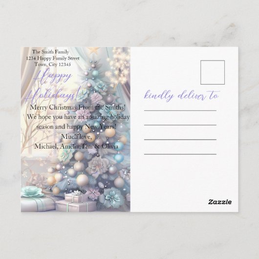 Modern kleurrijk kerstthema briefkaart (Achterkant)