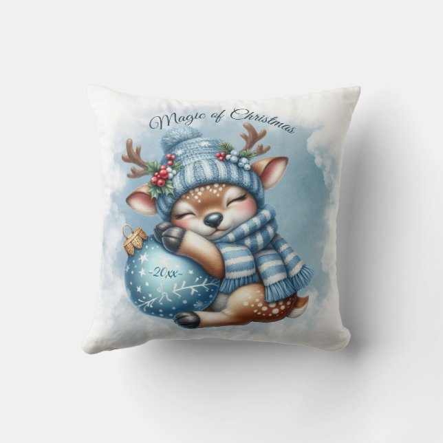 Modern kleurrijk kerstthema kussen (Achterkant)