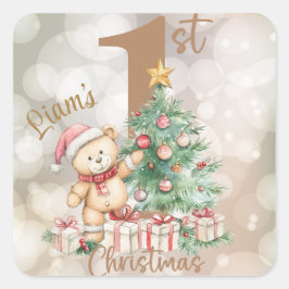 Modern kleurrijk kerstthema vierkante sticker